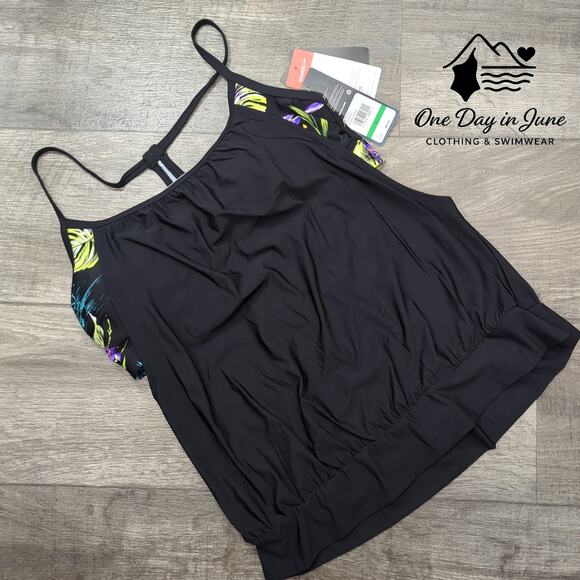 Speedo Racerback Double Up Tankini Top Size L - Picture 3 of 7
